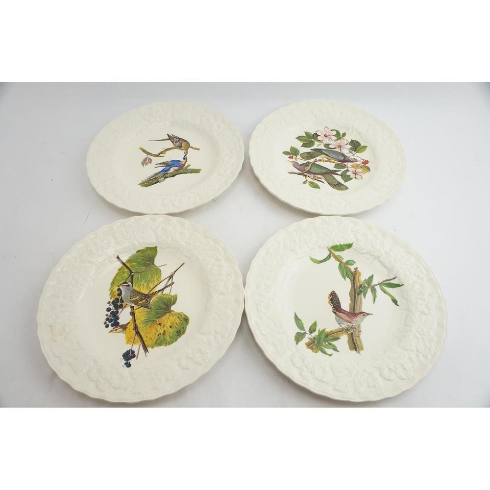 Alfred Meakin Dinner Plates Audubon Birds of America Set of 4 Cream Good